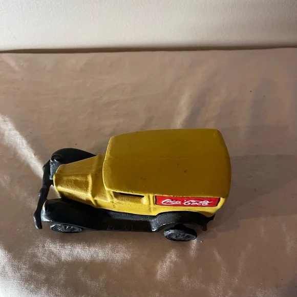 Coca Cola Cast Iron Delivery Truck Vintage Coke Company Soda Pop Yellow Rare - Picture 8 of 8